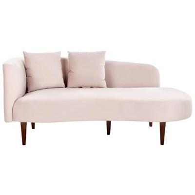 Beliani - CHAUMONT - Chaise longue - Roze - Rechterzijde - Fluweel Beliani - CHAUMONT - Chaise longue - Roze - Rechterzijde - Fluweel