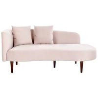 Beliani - CHAUMONT - Chaise longue - Roze - Rechterzijde - Fluweel - thumbnail