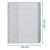 Leitz tabbladen getallen, plastic, grijs - thumbnail