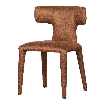 Woood Permit eetkamerstoel leerlook Cognac