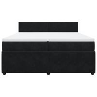 Boxspring met matras fluweel zwart 140x190 cm - thumbnail