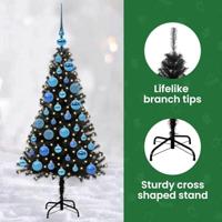 VidaXL Kerstboom met 150 led met standaard zwart 120 cm pvc - thumbnail