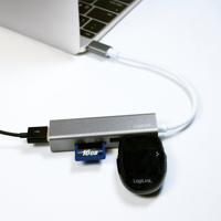 LogiLink UA0305 USB hub 3x USB A 1x kaartlezer - thumbnail