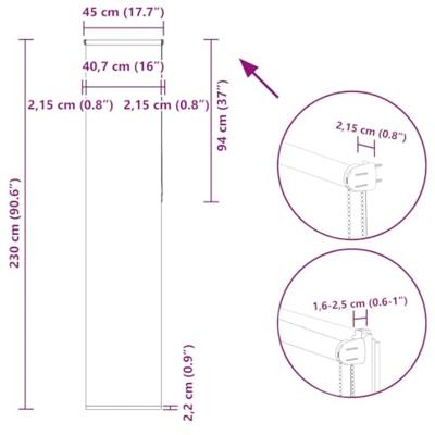 Rolgordijn 45x230 cm verduisterend 45x130 cm stofbreedte 40,7cm