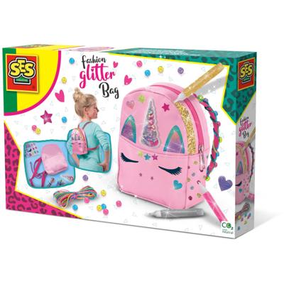 SES knutselset rugzak Unicorn junior polyester roze 13-delig