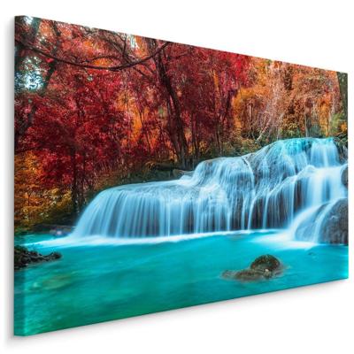 Schilderij - Herfst waterval in Thailand, premium print