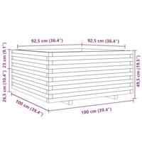 Plantenbak 100x100x49,5 cm massief grenenhout - thumbnail