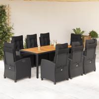 9-delige Tuinset poly rattan zwart - thumbnail