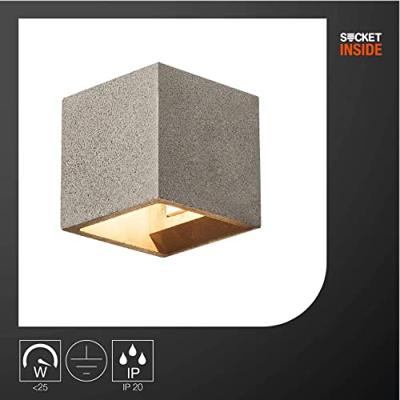 SLV WandlampSolid Cube Up-Down zwart zandsteen - 1000911