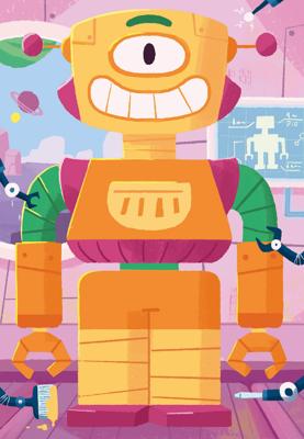 Ravensburger puzzel Schattige robots 3x24 stukjes