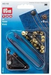 Siernieten messing 9mm oud koper-brons