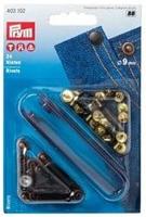 Siernieten messing 9mm oud koper-brons - thumbnail