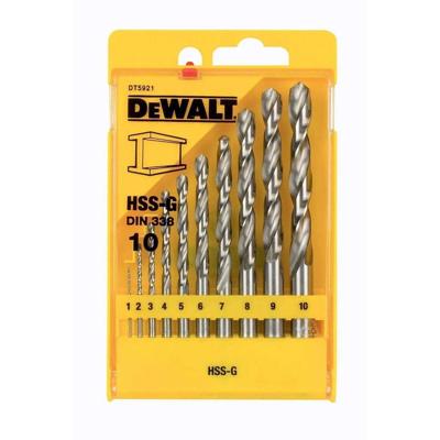 DEWALT 10-delige HSS-G DIN 338 Metaalboorcassette boorset