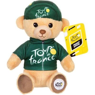Officieel pluche speelgoed van de Tour de France - GIPSY TOYS - Tour de France - Beer met groene sprinterstrui en pet - 15 cm
