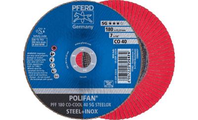 PFERD TOOLS 67660485 PFF 180 CO-COOL 40 SG STEELOX Lamellenschijf Diameter 180 mm Boordiameter 22.23 mm Aluminium legering, Legering op nikkelbasis, PFERD TOOLS 67660485 PFF 180 CO-COOL 40 SG STEELOX Lamellenschijf Diameter 180 mm Boordiameter 22.23 mm Aluminium legering, Legering op nikkelbasis,