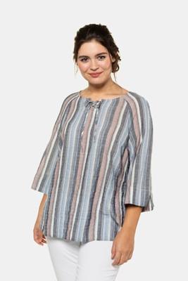 Ulla Popken Tuniek, rijgsluiting aan hals, zijsplitten, linnen - Grote Maten Ulla Popken Tuniek, rijgsluiting aan hals, zijsplitten, linnen - Grote Maten