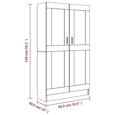 Boekenkast 82,5x30,5x185,5 cm bewerkt hout grijs sonoma eiken