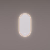 Spiegel Hipp Design SPV 14900 Ovaal 40x90 cm Met Frame Koper PVD Met Verlichting Incl. Spiegelverwarming - thumbnail