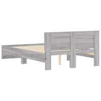 Bedframe met hoofdeinde en LED grijs sonoma eiken 140x190 cm - thumbnail