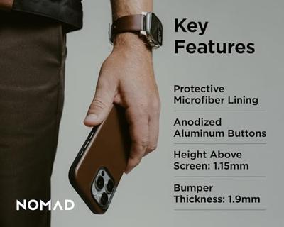 Nomad Modern Leather Case iPhone 16 Pro Max Rustic Brown Horween