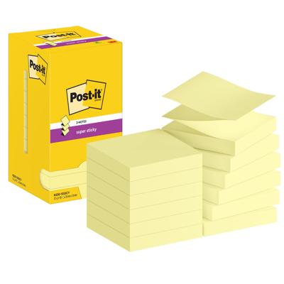 Memoblok post-it z-note s330 super sticky geel | 12 stuks