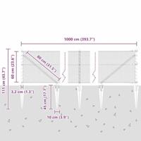 VidaXL Afrasteringspaal zilver 10 x 0,6 m (13 mm gaas) staal - thumbnail