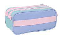 Pennenetui met 3 vakken Munich Mellow Blauw Roze Hemelsblauw 21,5 x 10 x 8 cm - thumbnail