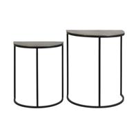 Light & Living Bijzettafel 'Peto' Set van 2 stuks 40x23x49+, ruw antiek brons-m - thumbnail