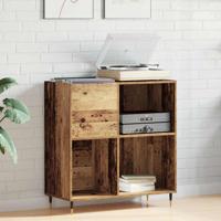 Platenkast met plank Oud hout 85 x 38 x 89 cm Bewerkt hout - thumbnail