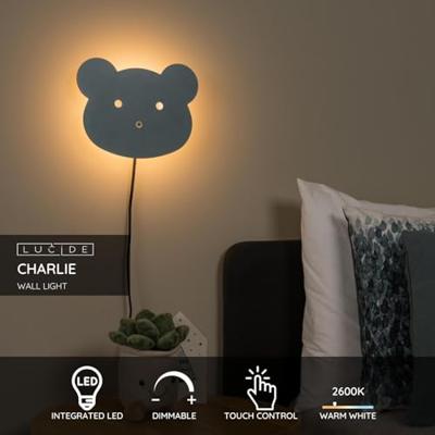 Lucide CHARLIE - Wandlamp Kinderkamer - LED Dimb. - 1x7W 2700K - Blauw