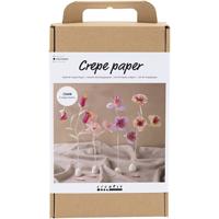 Creativ Company Hobbyset crêpepapier, bloem, pastelkleuren, 1 doos - thumbnail