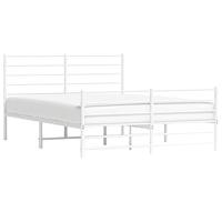 Bedframe met hoofd- en voeteneinde metaal wit 120x200 cm - thumbnail