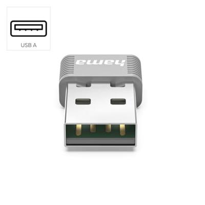 Hama AX900 Nano WIFI USB Stick 2.4/5 GHz Grijs