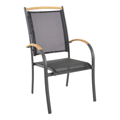 Monza zwarte Stapelstoel zwarte tuinstoel