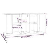 Aquariumstandaard 120x40x60 cm bewerkt hout betongrijs - thumbnail
