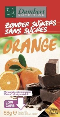 Damhert Zonder Suikers Chocoladetablet Puur Orange Damhert Zonder Suikers Chocoladetablet Puur Orange