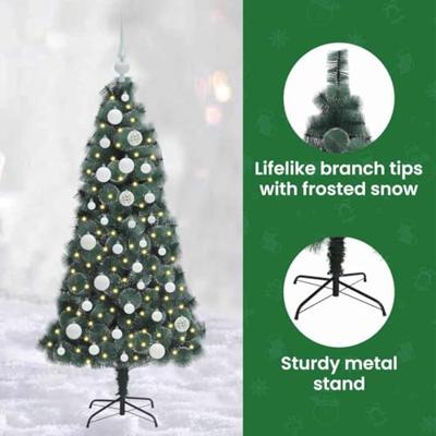 VidaXL Kunstmatige voorverlichte kerstboom met ballenset groen 120 cm VidaXL Kunstmatige voorverlichte kerstboom met ballenset groen 120 cm