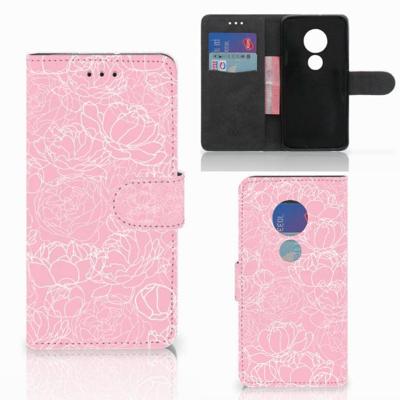 Motorola Moto G7 Play Hoesje White Flowers Motorola Moto G7 Play Hoesje White Flowers