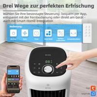 Be Cool Luchtkoeler 38 W (l x b x h) 279.2 x 308.5 x 938.2 mm Wit Bediening via App, Met afstandsbediening, LED-display, LED-indicatie, Timer, Oscillerend, Met - thumbnail