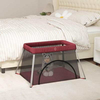 VidaXL Babybox met matras linnen rood VidaXL Babybox met matras linnen rood