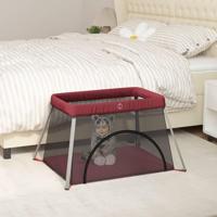 VidaXL Babybox met matras linnen rood - thumbnail