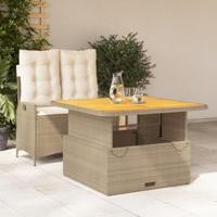 2-delige Tuinset met kussens poly rattan beige - thumbnail