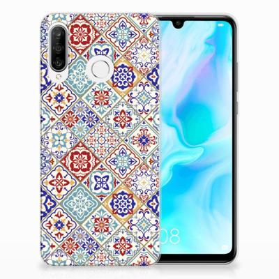 Huawei P30 Lite | TPU | Siliconen hoesje | Tiles Color Huawei P30 Lite | TPU | Siliconen hoesje | Tiles Color