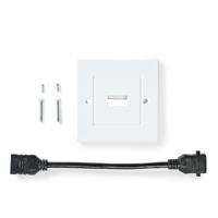 HDMI Wandcontactdoos | 1x HDMI Female | 4K@60Hz | HDMI Female | Zwart | 18 Gbps | Verguld | 85 mm | 8 mm | 85 mm | Envelop - thumbnail