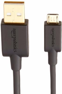 Amazon Basics 7WXKV4 verbindingskabel, USB 2.0, USB-A-stekker naar Micro USB B-stekker (2 stuks), 1,8 m, zwart