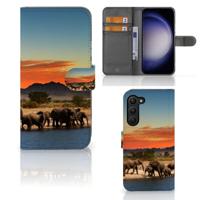 Samsung Galaxy S23 Plus | Telefoonhoesje | Met pasjeshouder | Olifanten - thumbnail