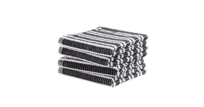 DDDDD vaatdoek Basic Clean - 30x30cm - Zwart gestreept - 4 stuks