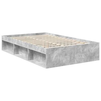 Bedframe met hoofdeinde Beton 120 x 190 cm Massief grenenhout