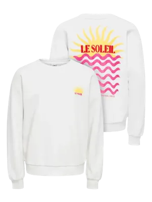 Only Onlliny L/s O-neck Print Cs Swt Sweater 4964247 Cloud Dancer Sun