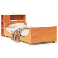 Bedframe zonder matras massief grenenhout wasbruin 75x190 cm - thumbnail